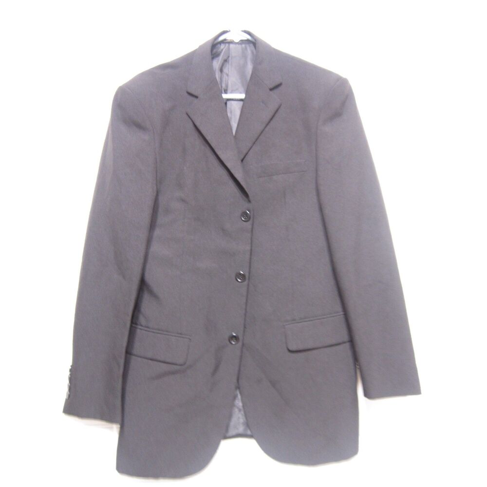Lucci Collezione Mens Black 3 Button Blazer Size 36R